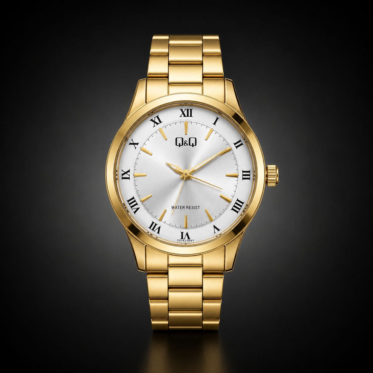 RELOJ QYQ CLASICO DORADO PARA HOMBRE