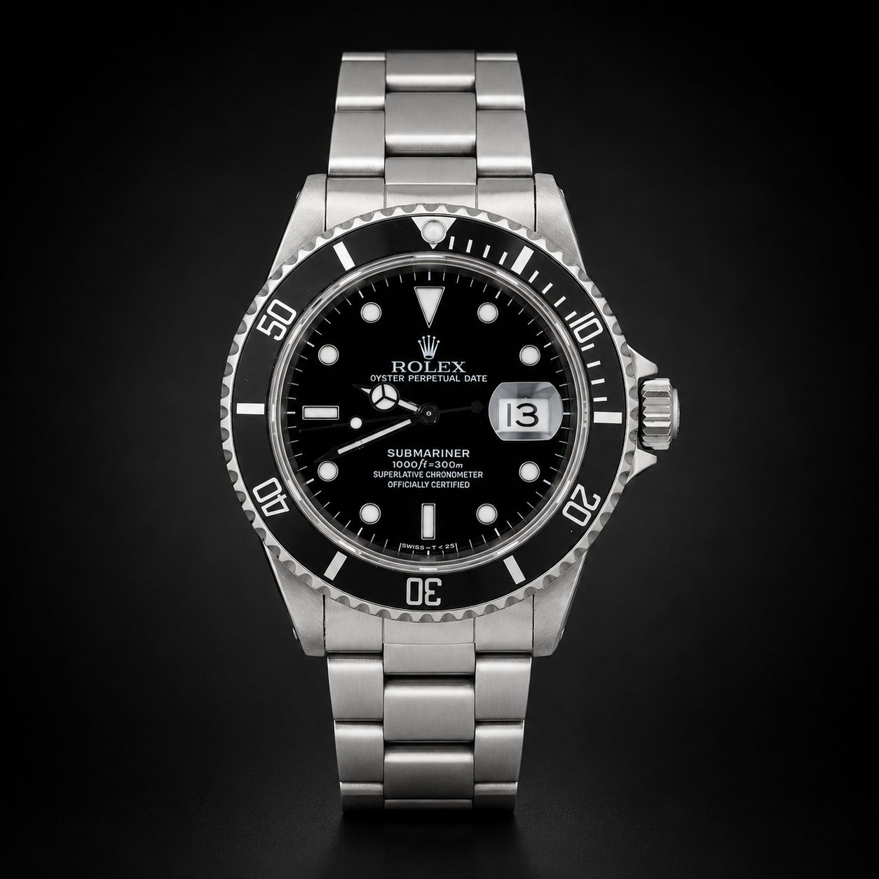 RELOJ ROLEX PLATA NEGRO + GAFAS RAYBAN